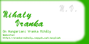 mihaly vranka business card