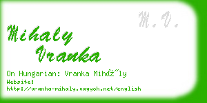 mihaly vranka business card